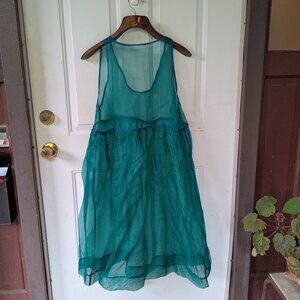 tony chestnut - silk sheet frock in jade